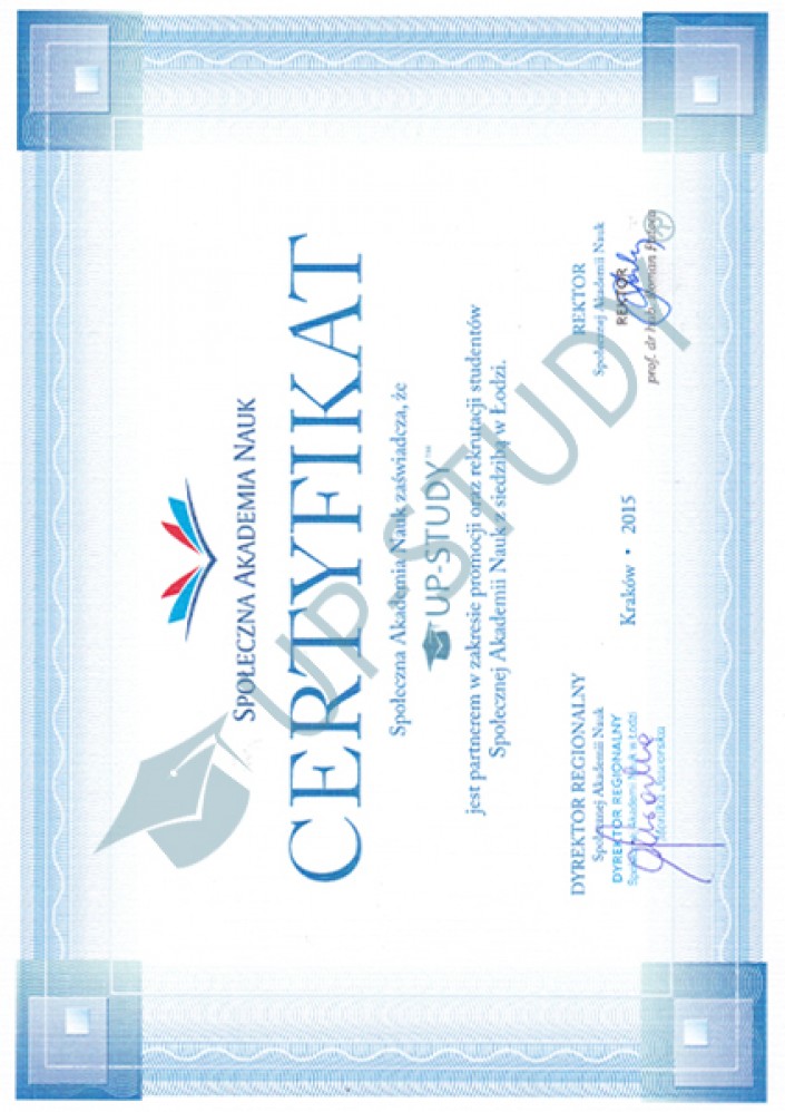Фото сертифіката №1: university|Центр польської освіти|UP-STUDY