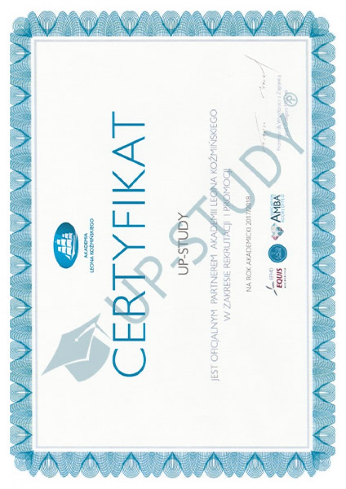 Фото сертифіката №8: university|Центр польської освіти|UP-STUDY