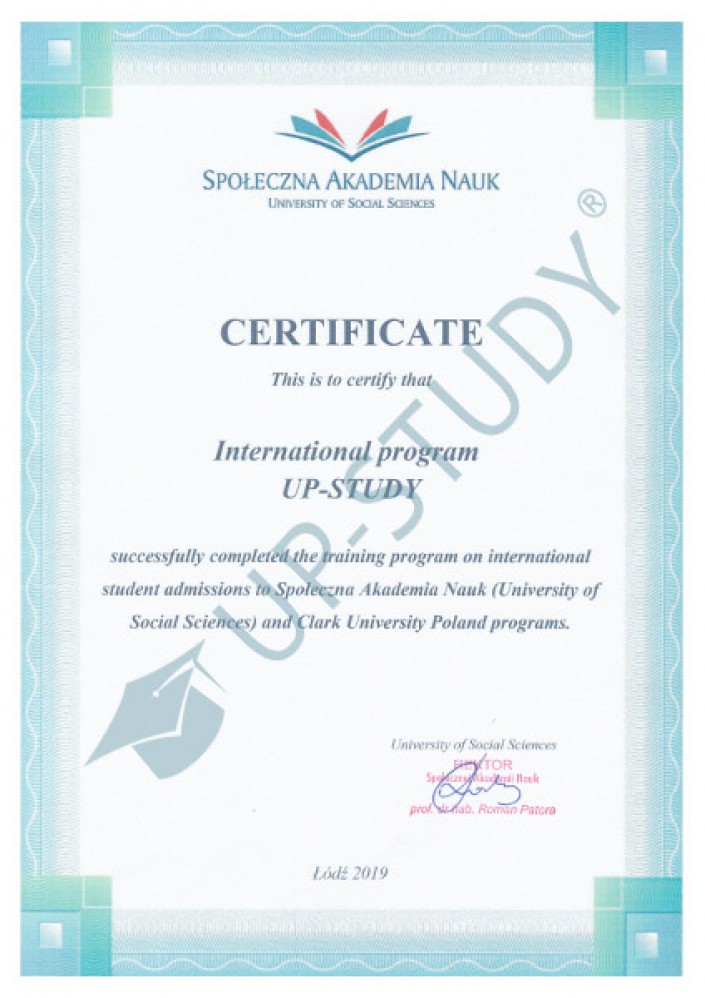 Фото сертификата №11: university|Центр польского образования|UP-STUDY