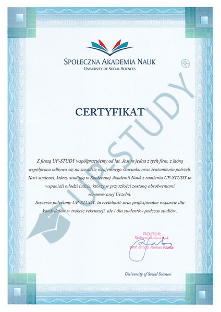 Фото сертифіката №12: university|Центр польської освіти|UP-STUDY
